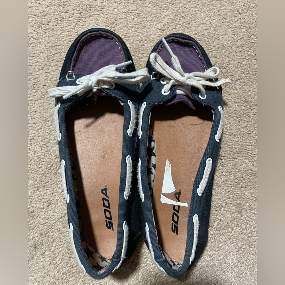 Women’s (juniors) Soda Blue and Purple Flats Size 6.5/7